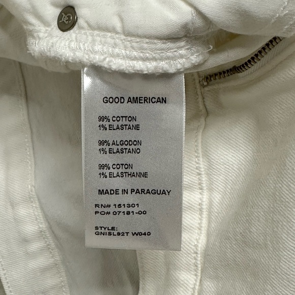 NWT GOOD AMERICAN Size 18 Good 90s White Denim Shorts - Picture 5 of 5